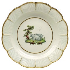 Assiette à dessert en faïence de Worcester de la première période de la collection Ex Lever, vers 1775