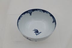 First period Worcester hand painted blue and white bowl Mansfield pattern.