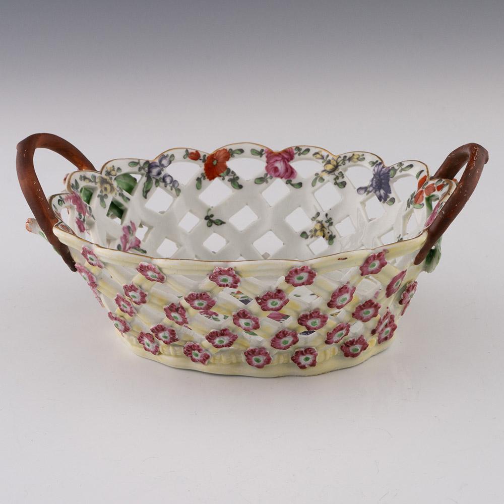 Worcester-Porzellankorb aus der ersten Periode um 1770 im Angebot 3