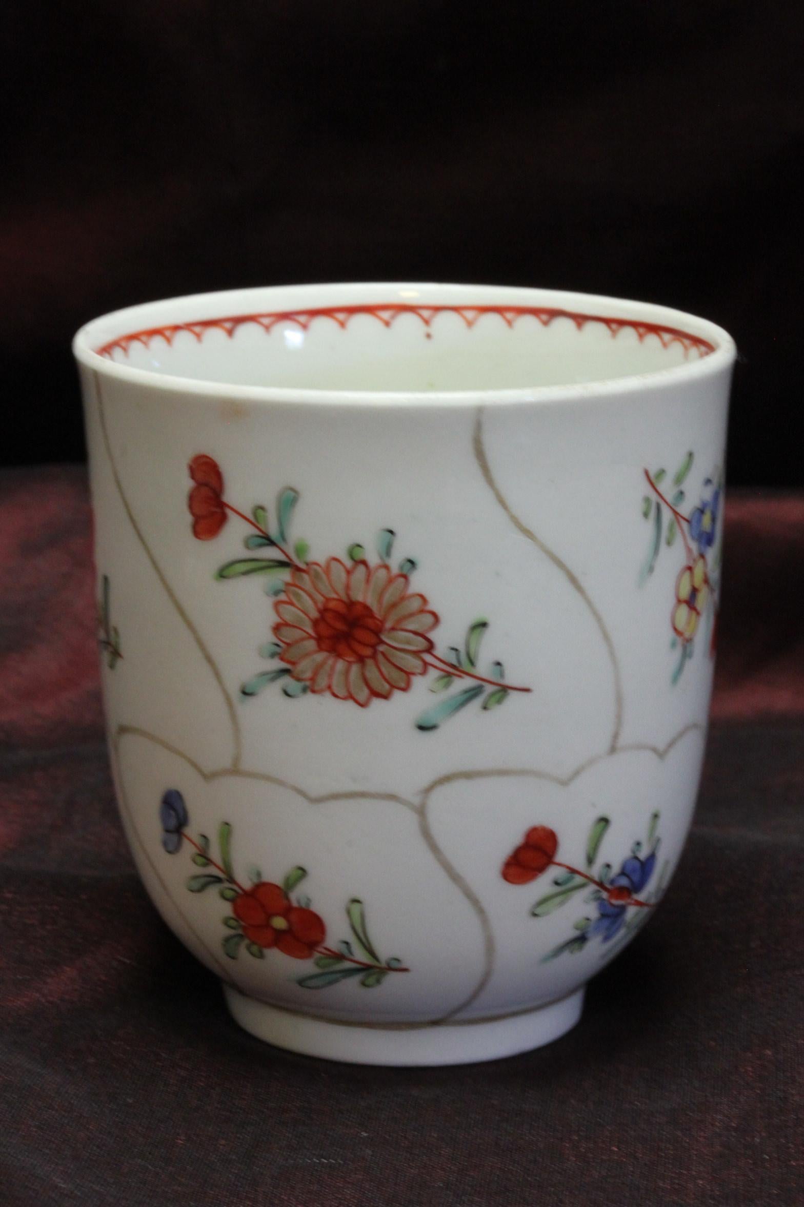 George III First Period Worcester Porcelain Coffee Cup C 1770