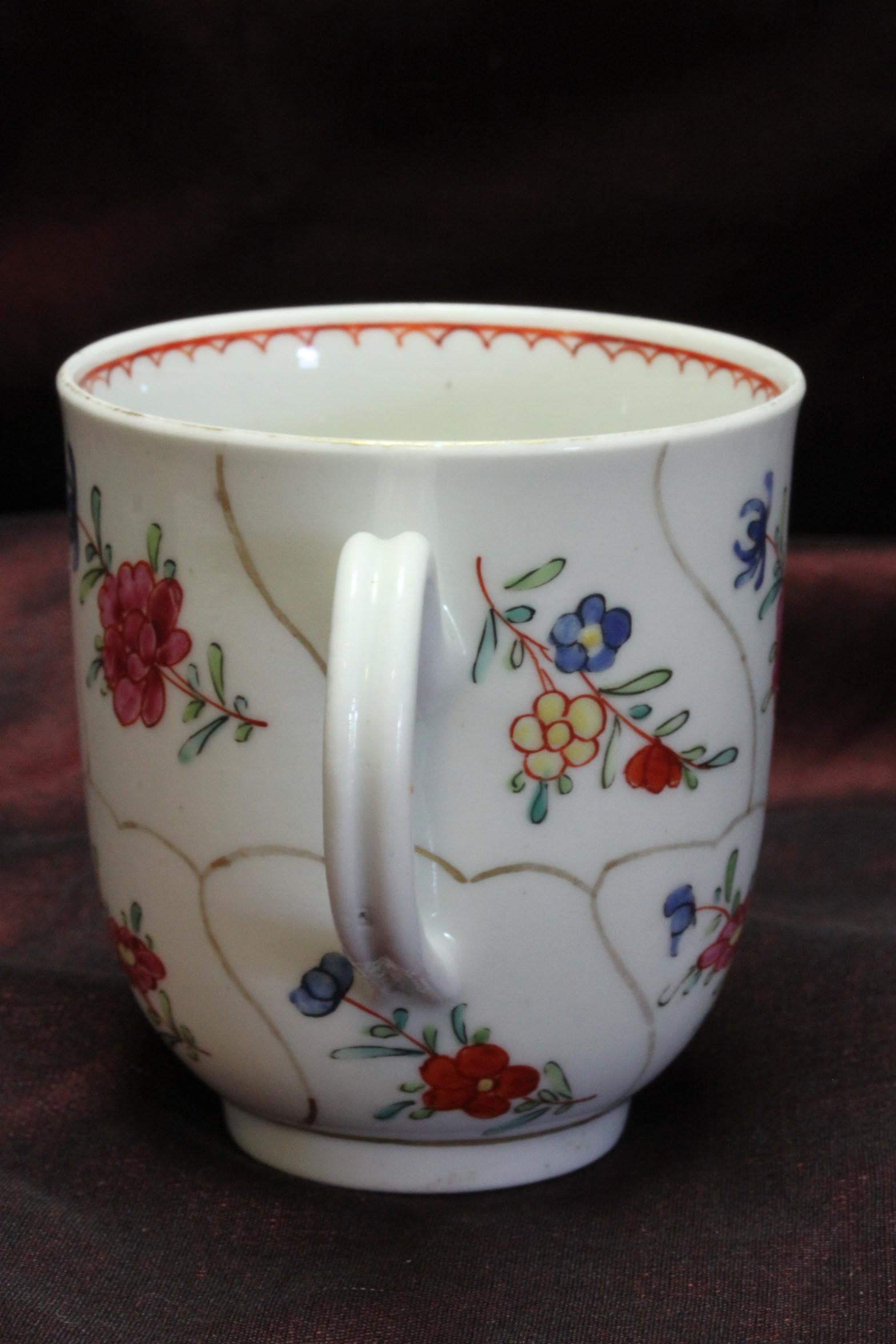 First Period Worcester Porcelain Coffee Cup C 1770 In Good Condition In East Geelong, VIC