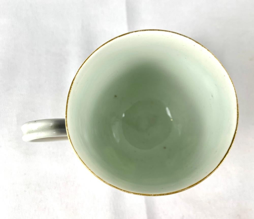 First Period Worcester Porcelain Cup and Saucer Queen’s Pattern Circa 1770 For Sale 3