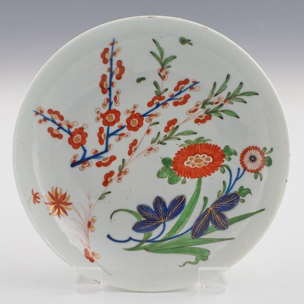 Heading :  First Period Worcester porcelain Kempthorne pattern trio
Date : c1770
Period : George III
Marks : Pseudo fret
Origin : Worcester, England
Colour : Polychrome - imari
Pattern : Kempthrone
Condition :Good, there is a small (2mm) flake chip