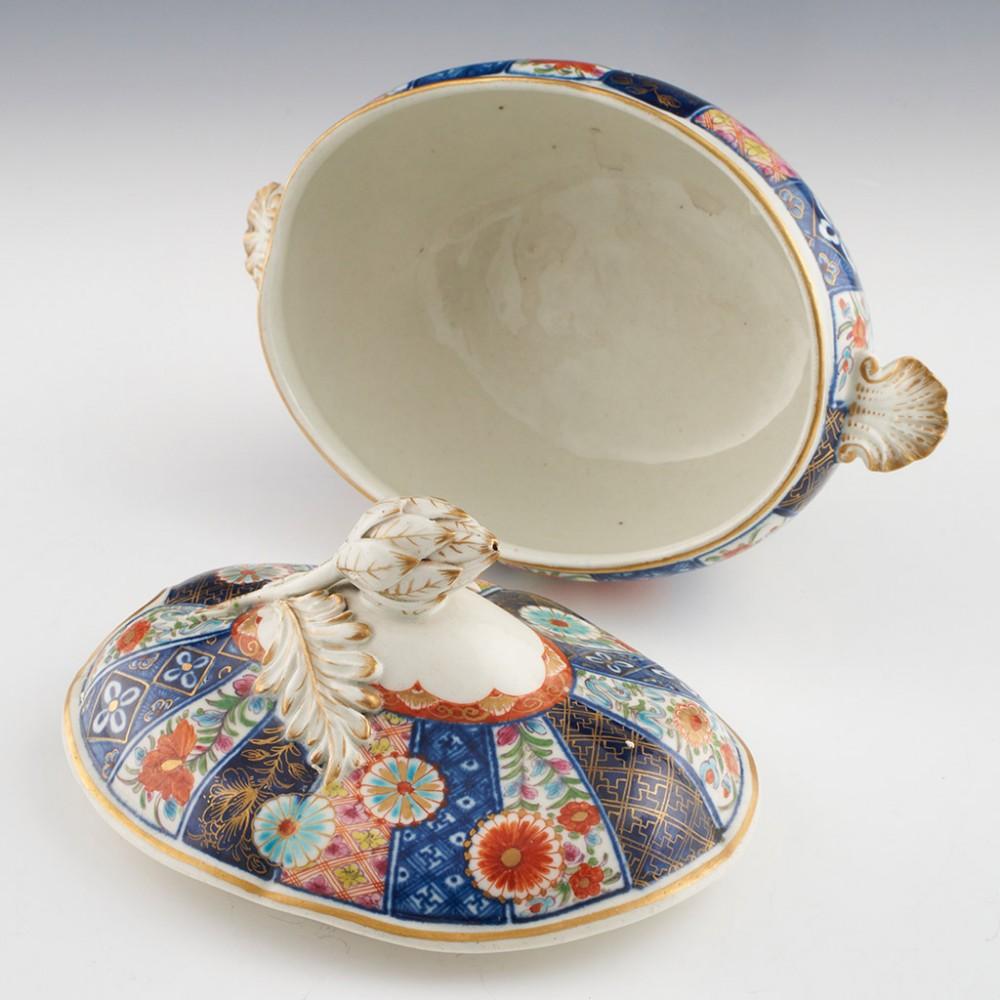 Britannique Soupière en porcelaine de Worcester à motif de mosaïque ancienne, vers 1775 en vente