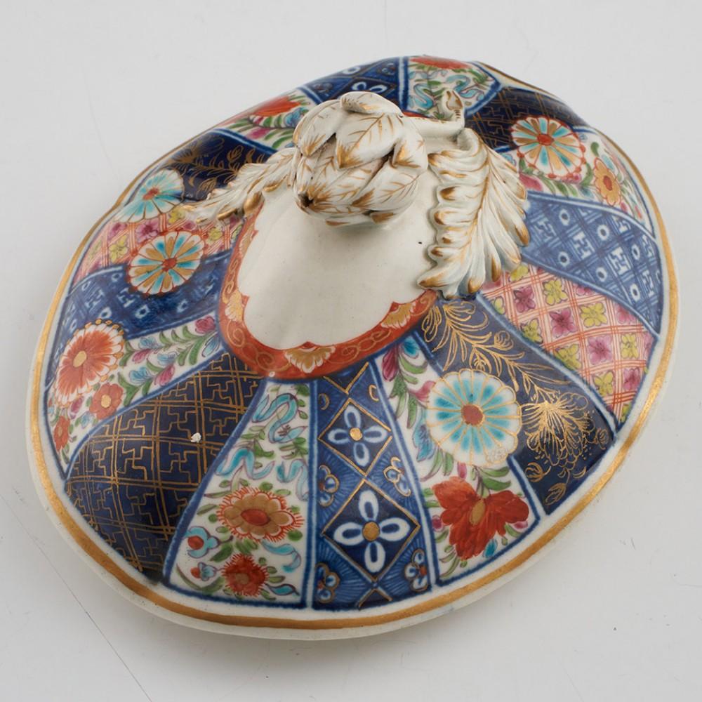 Fin du XVIIIe siècle Soupière en porcelaine de Worcester à motif de mosaïque ancienne, vers 1775 en vente