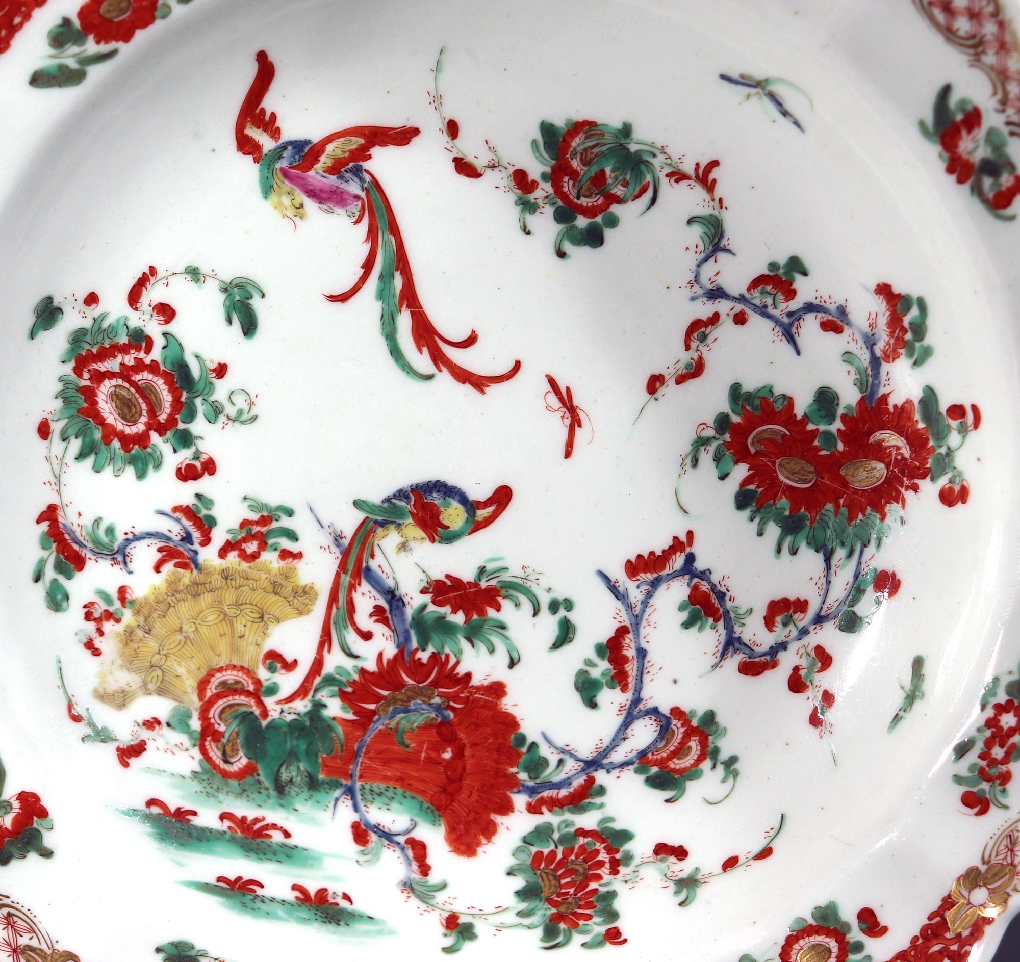 Georgian First Period Worcester Porcelain Phoenix Pattern Dessert Plate
