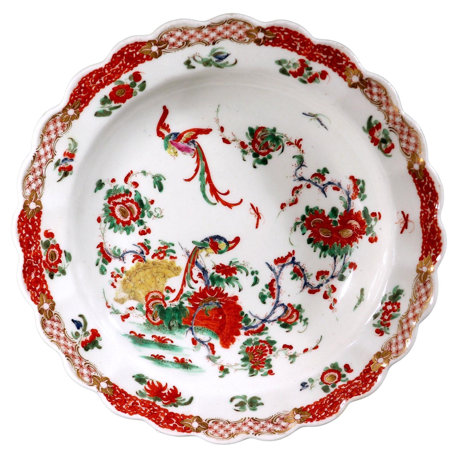 First Period Worcester Porcelain Phoenix Pattern Dessert Plate