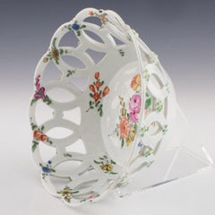 Cestino forato in porcellana di Worcester del primo periodo, c1770