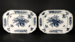 First Period Worcester Porcelain "Pine Cone" Pattern Dishes- A Pair