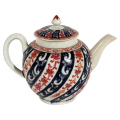 First Period Worcester Porcelain Queen Charlotte Pattern Teapot & Cover C. 1775