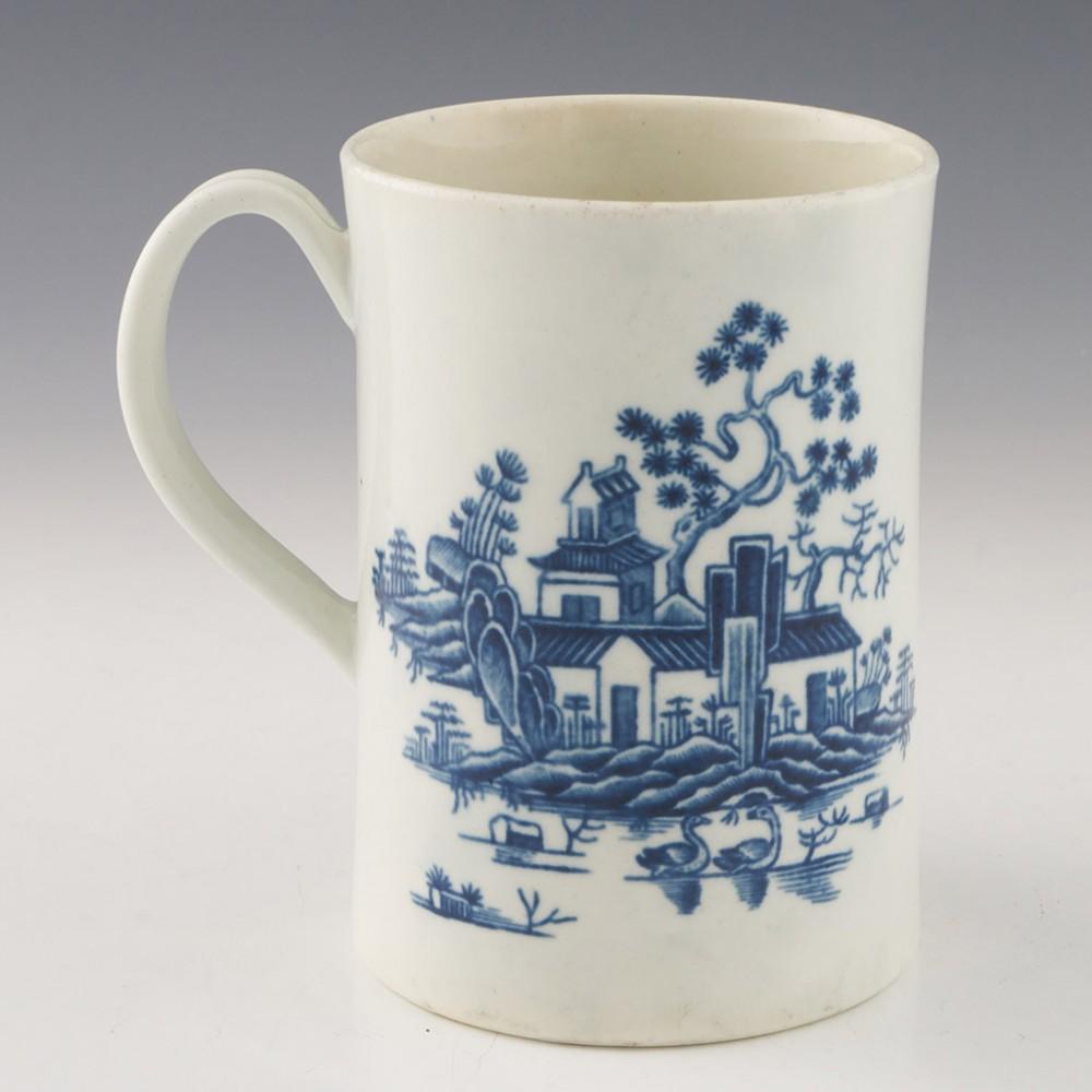 George III First Period Worcester Porcelain The Plantation Print Mug c1765