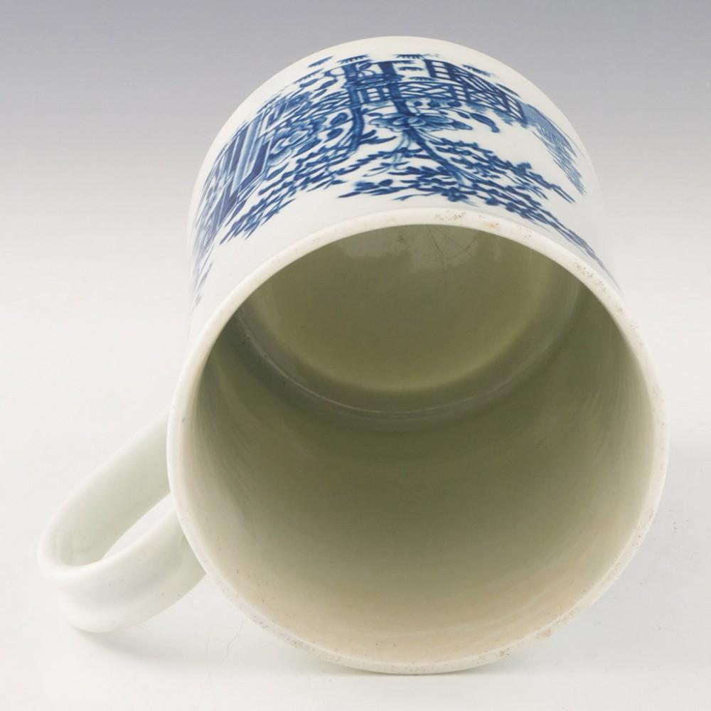 First Period Worcester Porcelain The Plantation Print Mug c1765 1