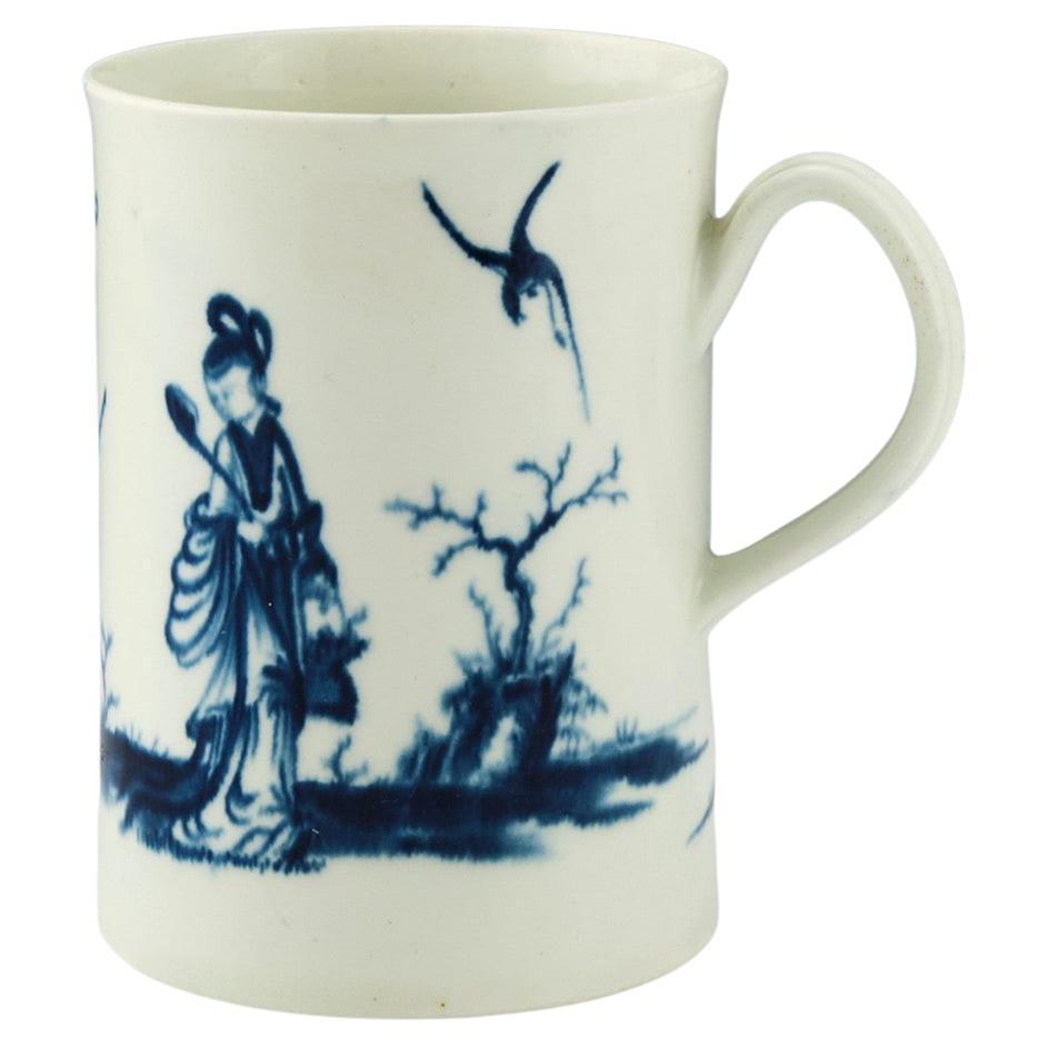 First Period Worcester Porcelain "Walk in the Garden" Pattern Mug, circa 1765