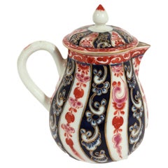 First Period Worcester Queen Charlotte Pattern Covered Milk Jug Circa 1775 This
