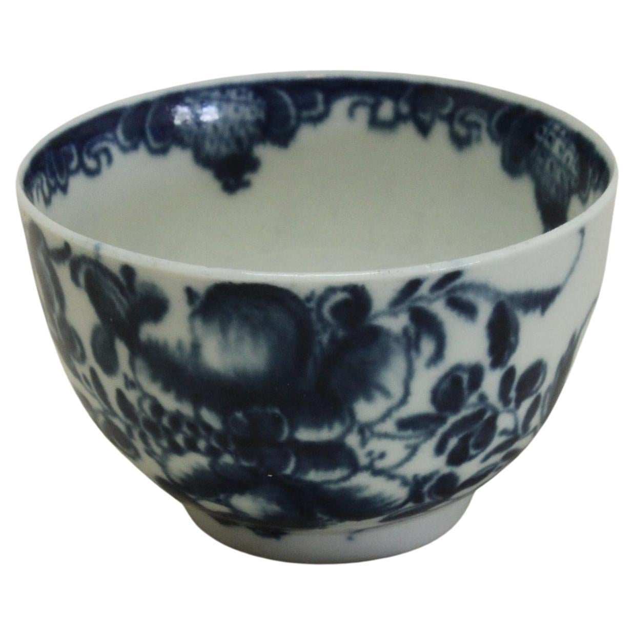 First Period Worcester Tea Bowl Mansfield Pattern For Sale