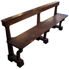 Antique First Quarter of the 18th Century, Walnut Hall Bench