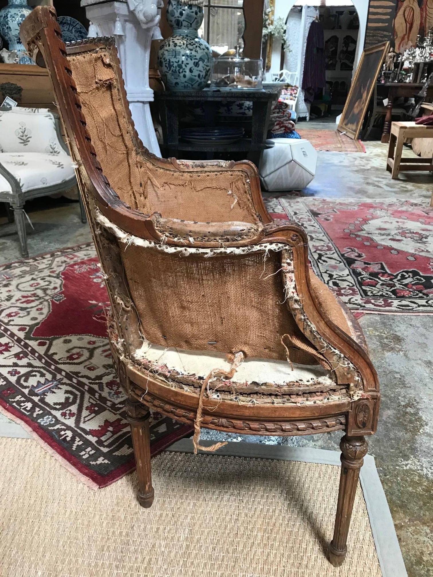 First Quarter of the 20th Century French Walnut Chair a Pair 1