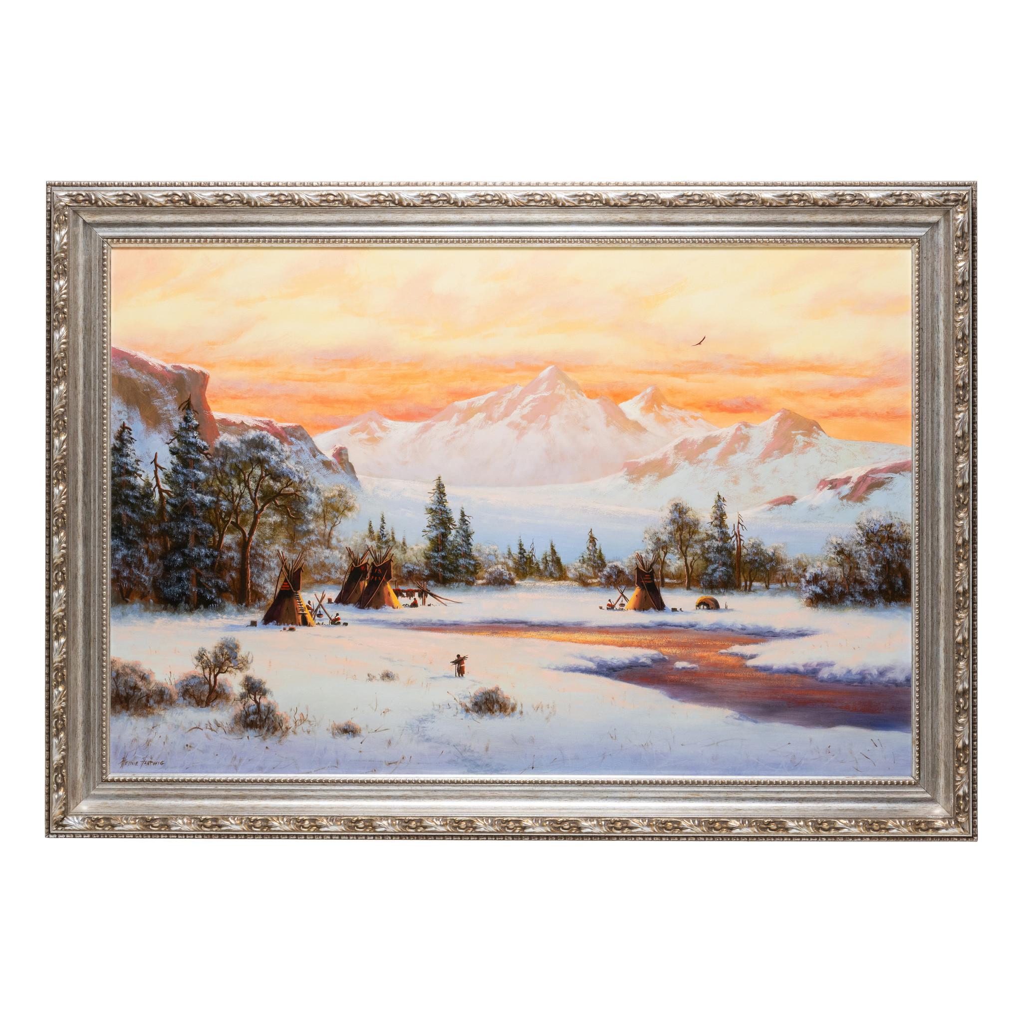 Erster Schnee Original Ölgemälde von Heinie Hartwig im Angebot 1