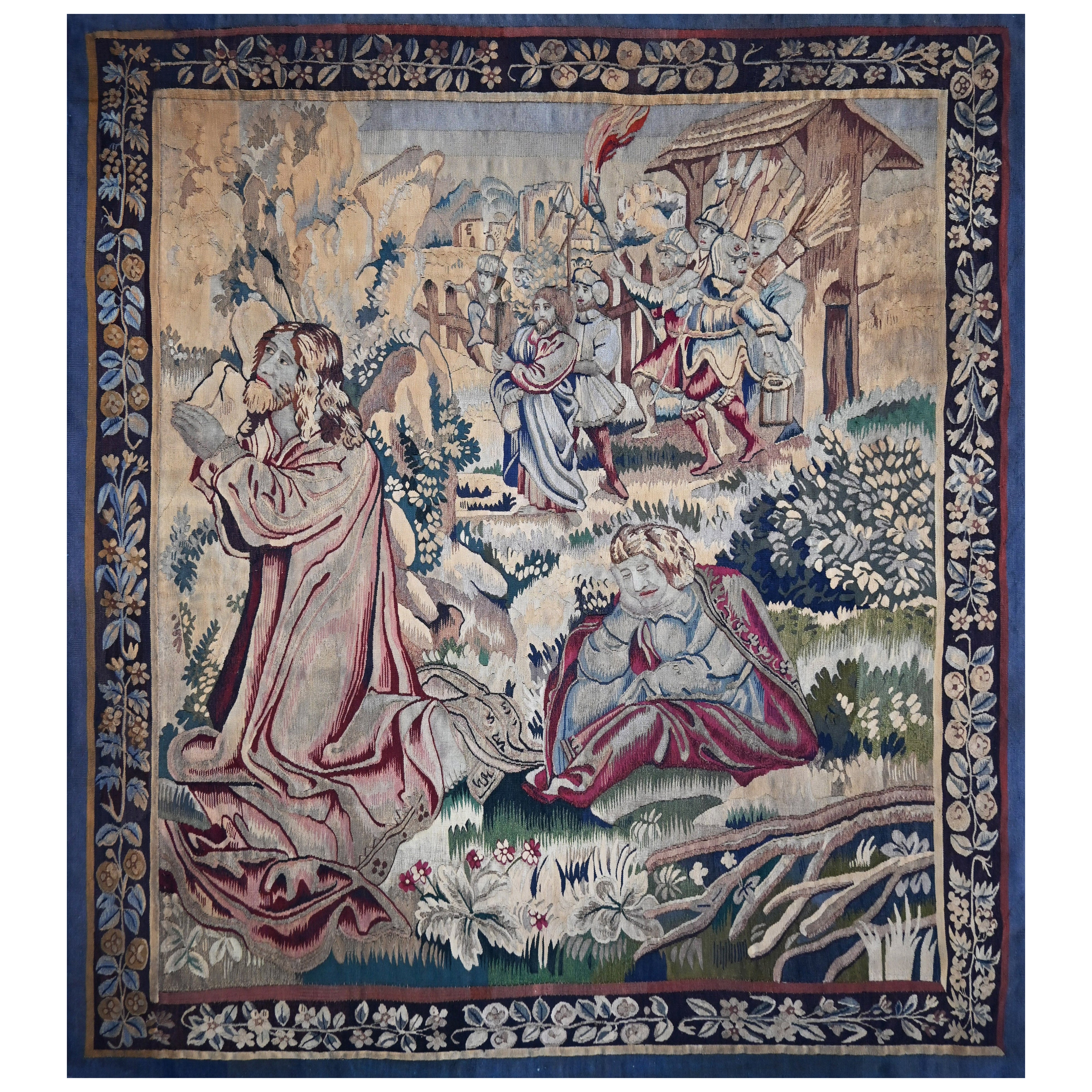 First Station, Jesus In Agony In The Garden Of Olives, French Tapestry - N 1566