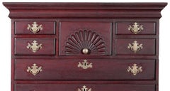 First Surface Mahoganized Maple Chest on Frame with Shell, Original Brasses