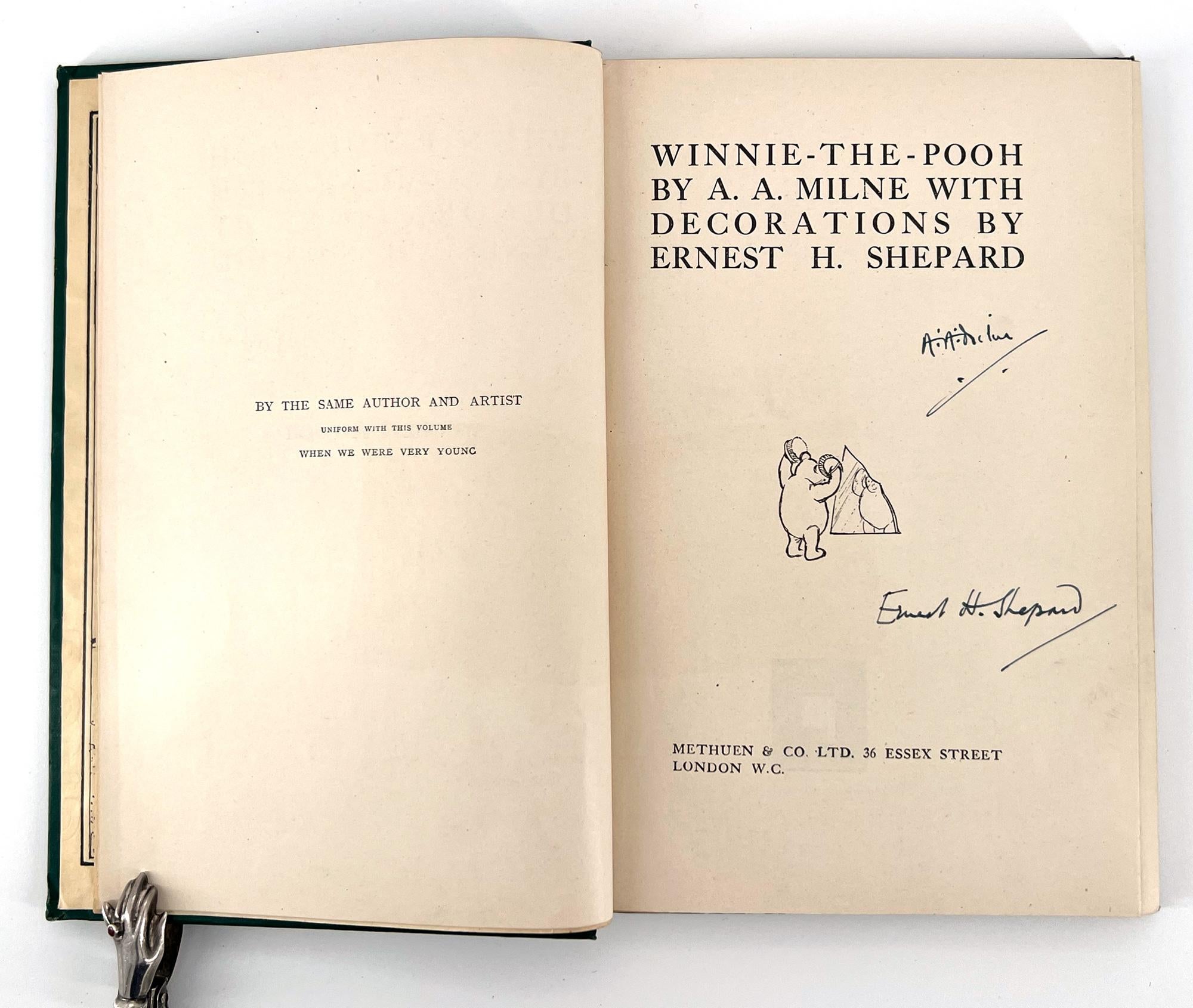First Trade Edition of Winnie-the-Pooh signed by Author & Illustrator, with Orig For Sale 1