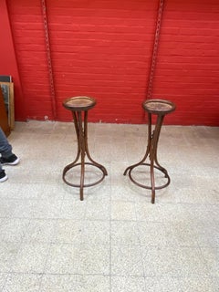 Fischel, 2 Art Nouveau Wood Pedestals, circa 1900
