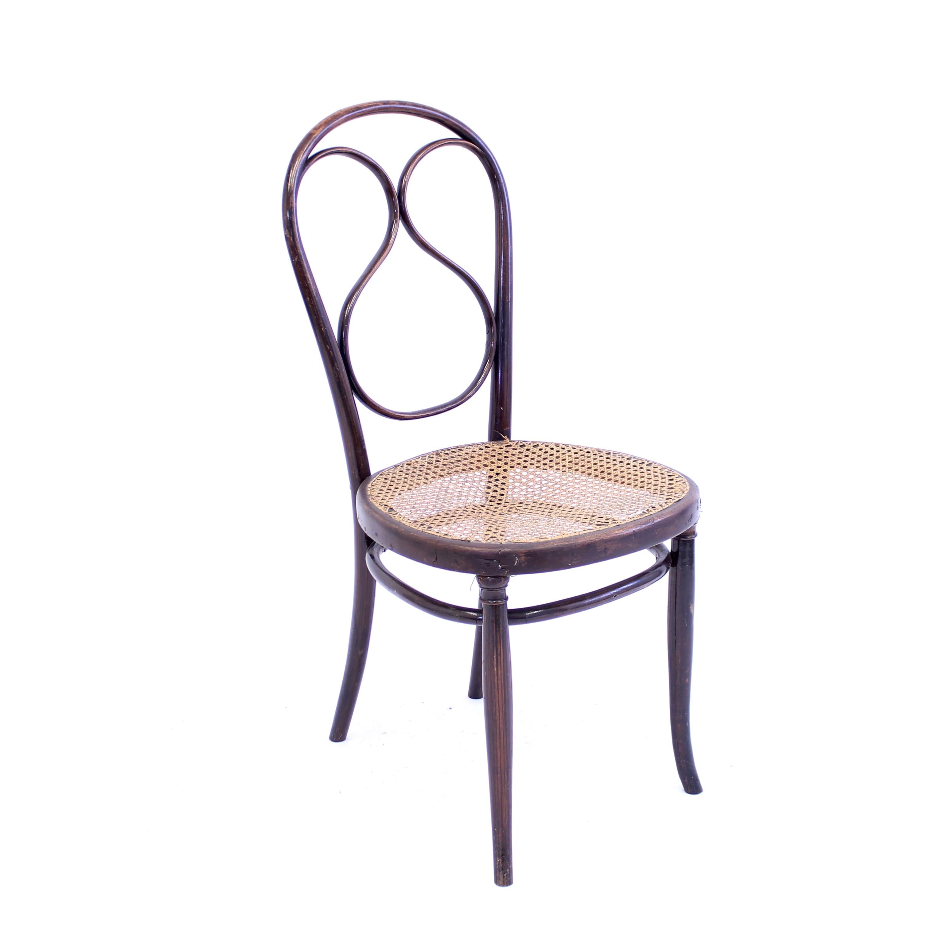 Sécession viennoise Chaise de café en bois courbé de Fischel, début du 20e siècle en vente