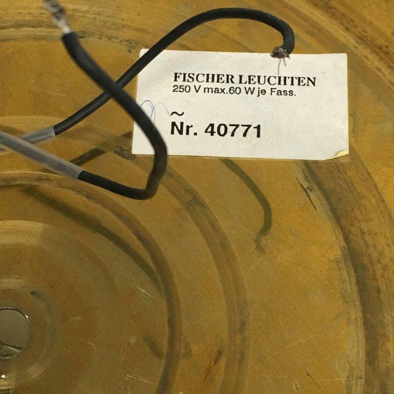Mid-Century Modern Fischer Leuchten encastré en verre texturé, allemand, années 1960 en vente