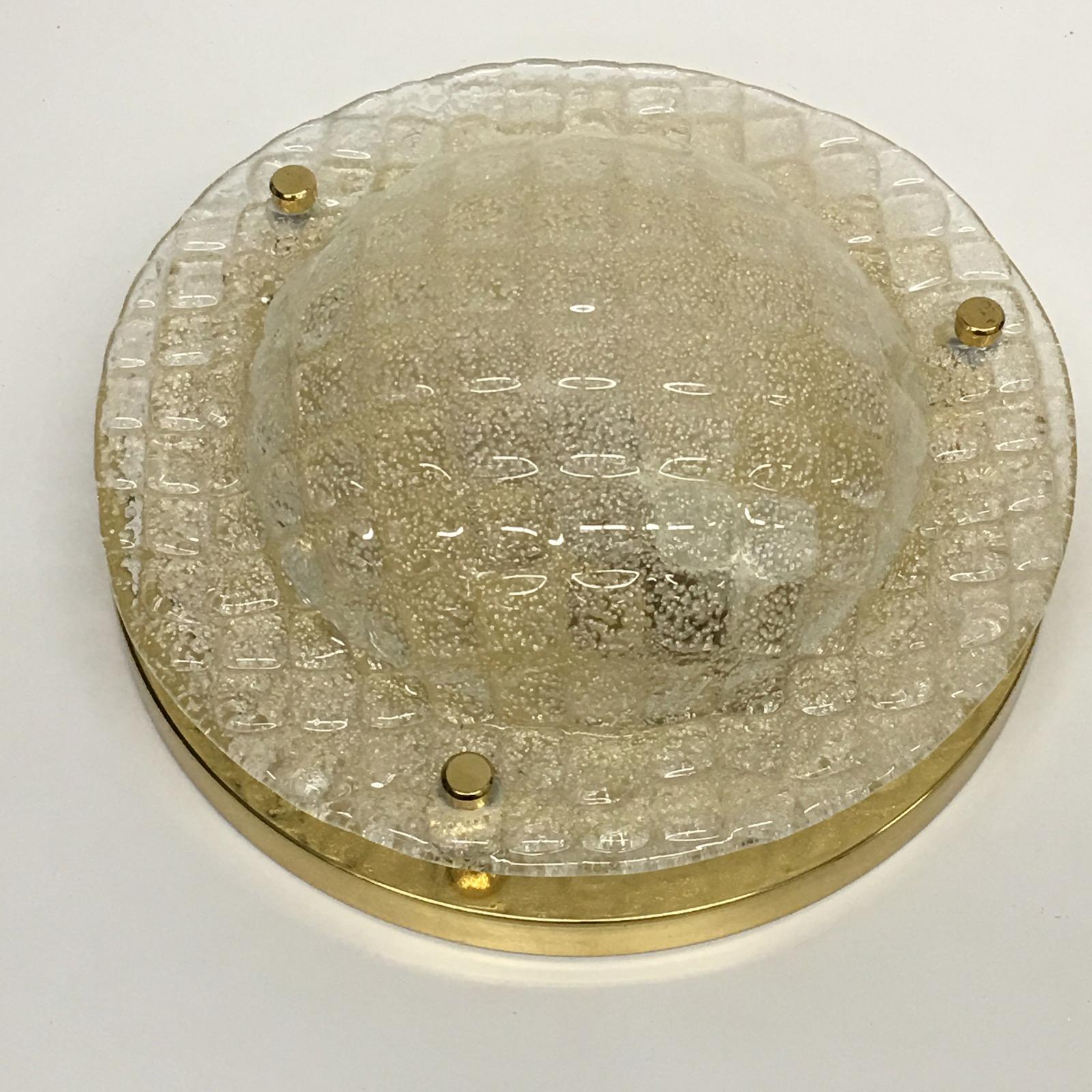 Milieu du XXe siècle Fischer Leuchten encastré en verre texturé, allemand, années 1960 en vente