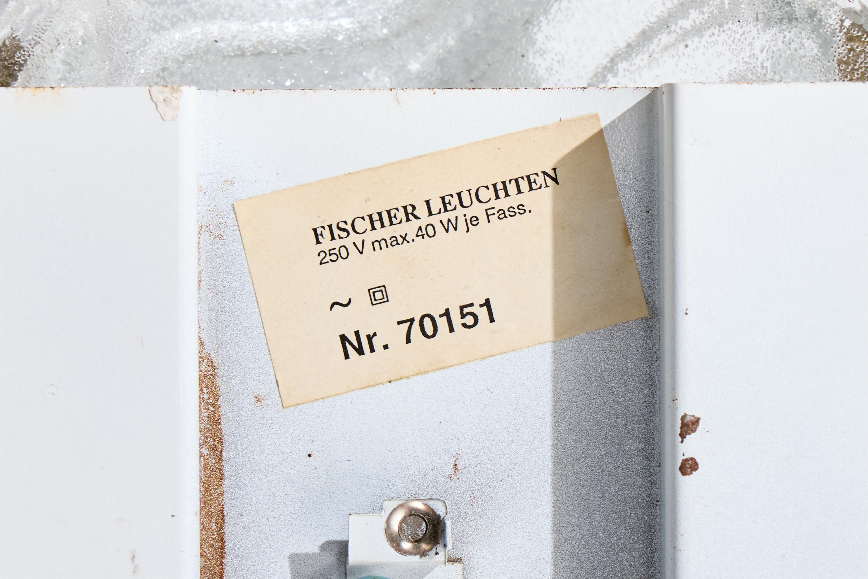 Fischer Leuchten, Aplique, Latón, Cristal, Alemania, Década de 1980 en venta 3