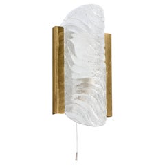 Fischer Leuchten, Wall Light, Brass, Glass, Germany, 1980s