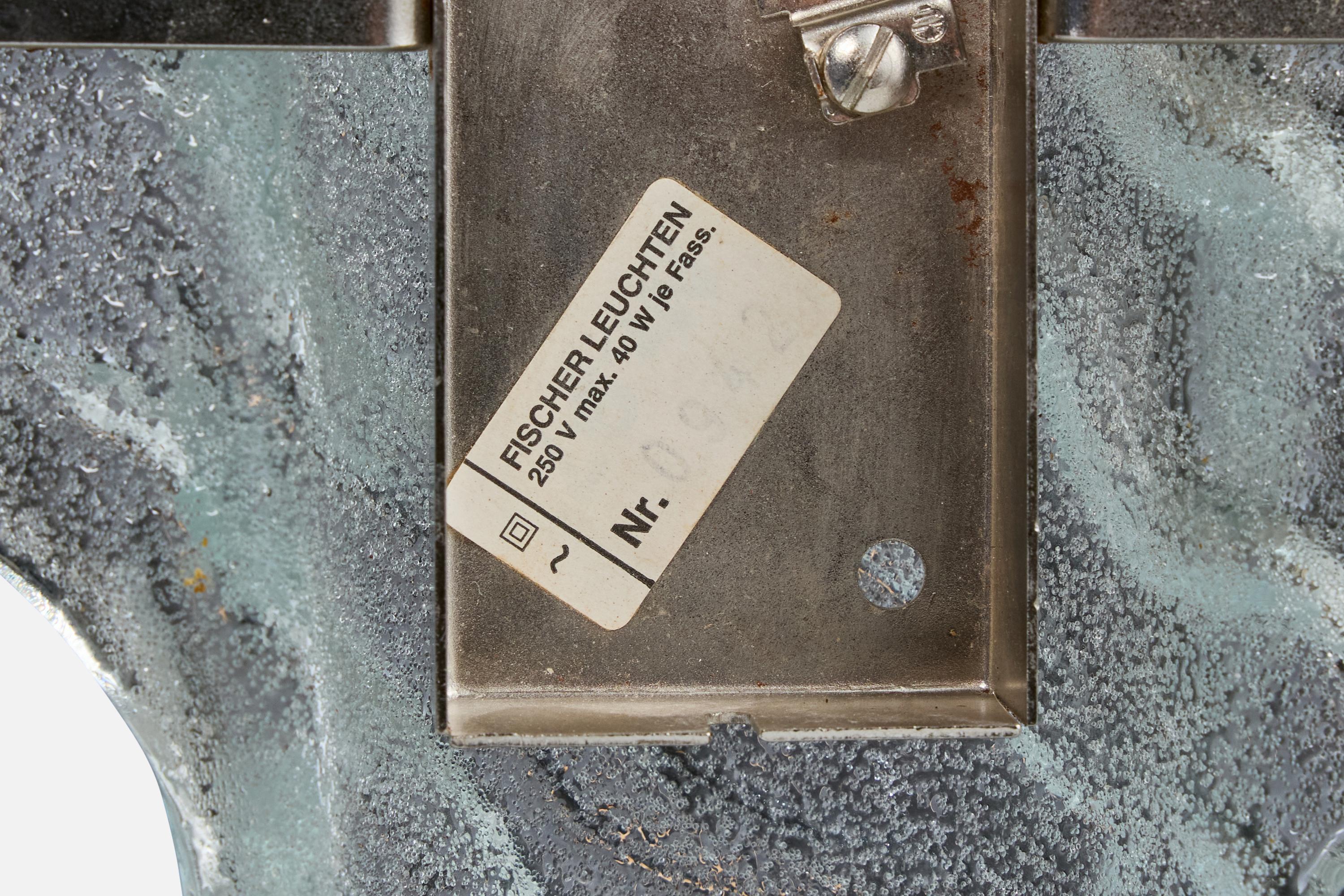 Fischer Leuchten, Aplique, Vidrio, Metal, Alemania, Década de 1960 en venta 4
