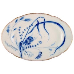 Fischer & Mieg, Pirkenhammer, Large Antique Dish in Hand Painted Porcelain