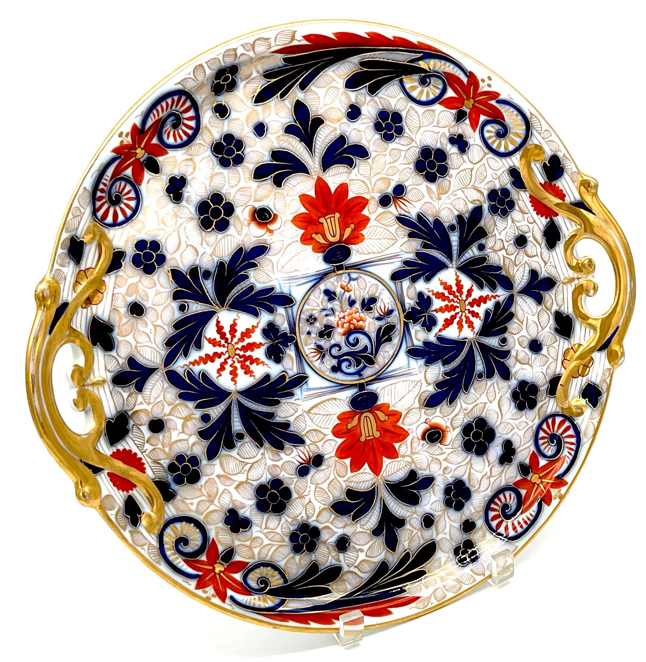 Fischer & Mieg Pirkenhammer Porcelain 'Imari' Pattern Round Handled Platter  For Sale 2