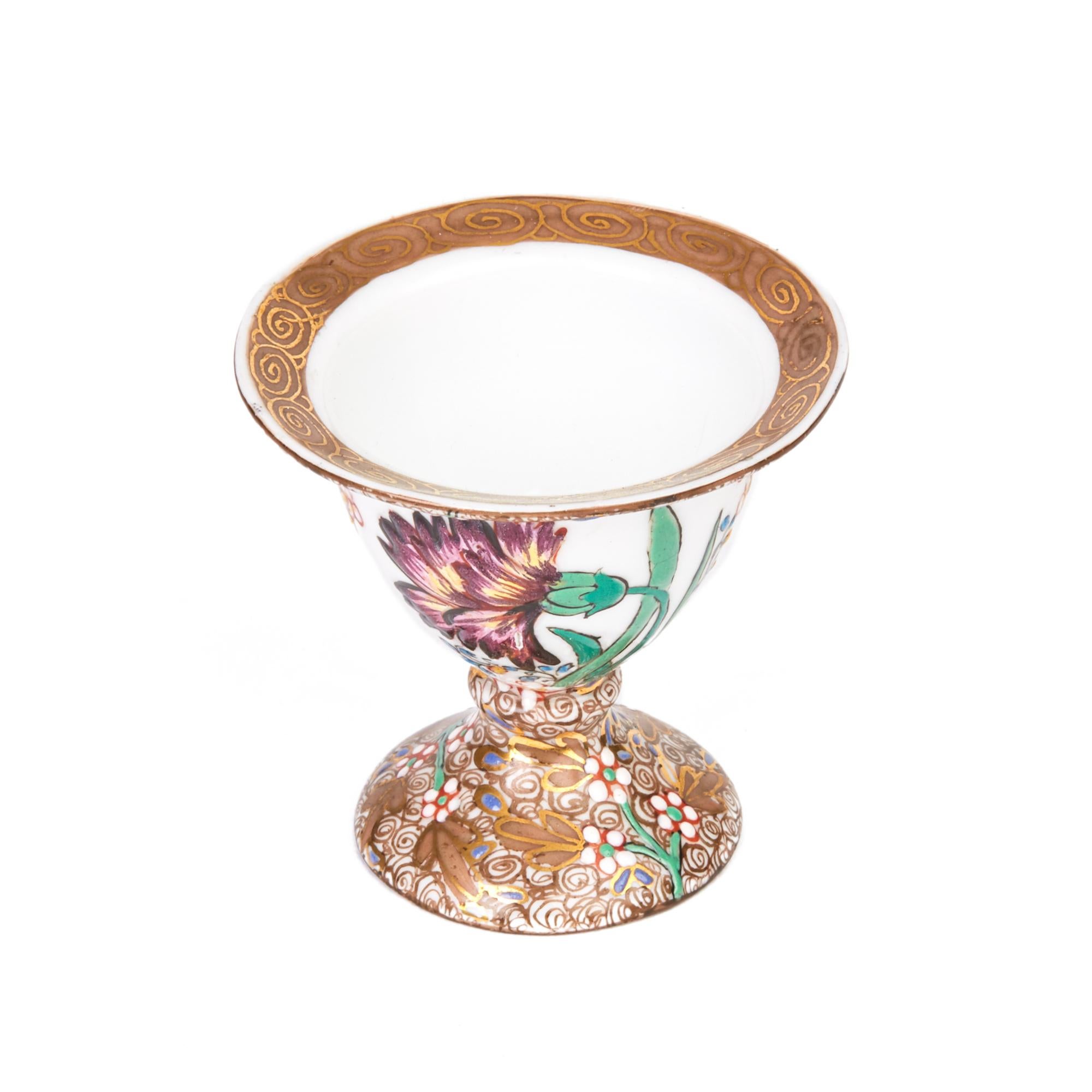 Fischer Vilmos Floral Decorated Porcelain Eggcup, circa 1890 For Sale 1