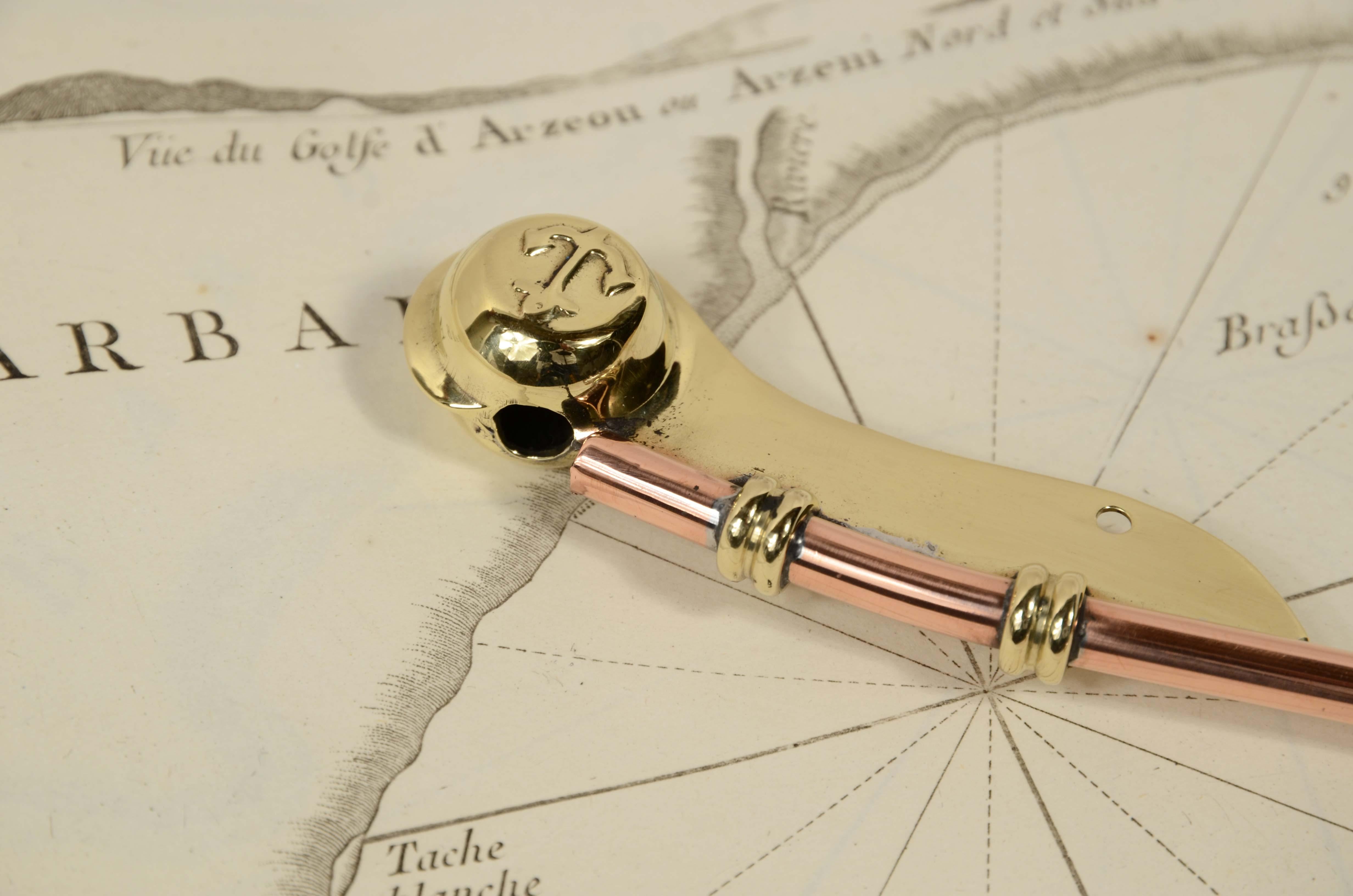 Mid-20th Century Boatswain's whistle in brass and copper English manufacture of the 1930s.