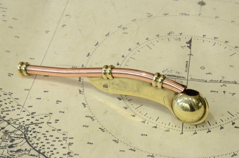 Boatswain's whistle brass and copper 1900s transmitted commander's