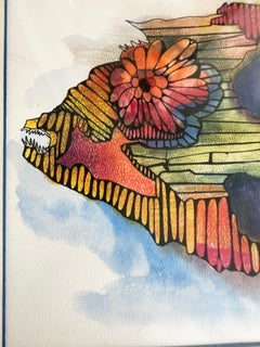 Cuban-American Artist Juan Navarette Watercolor Painting, "Fish 3"