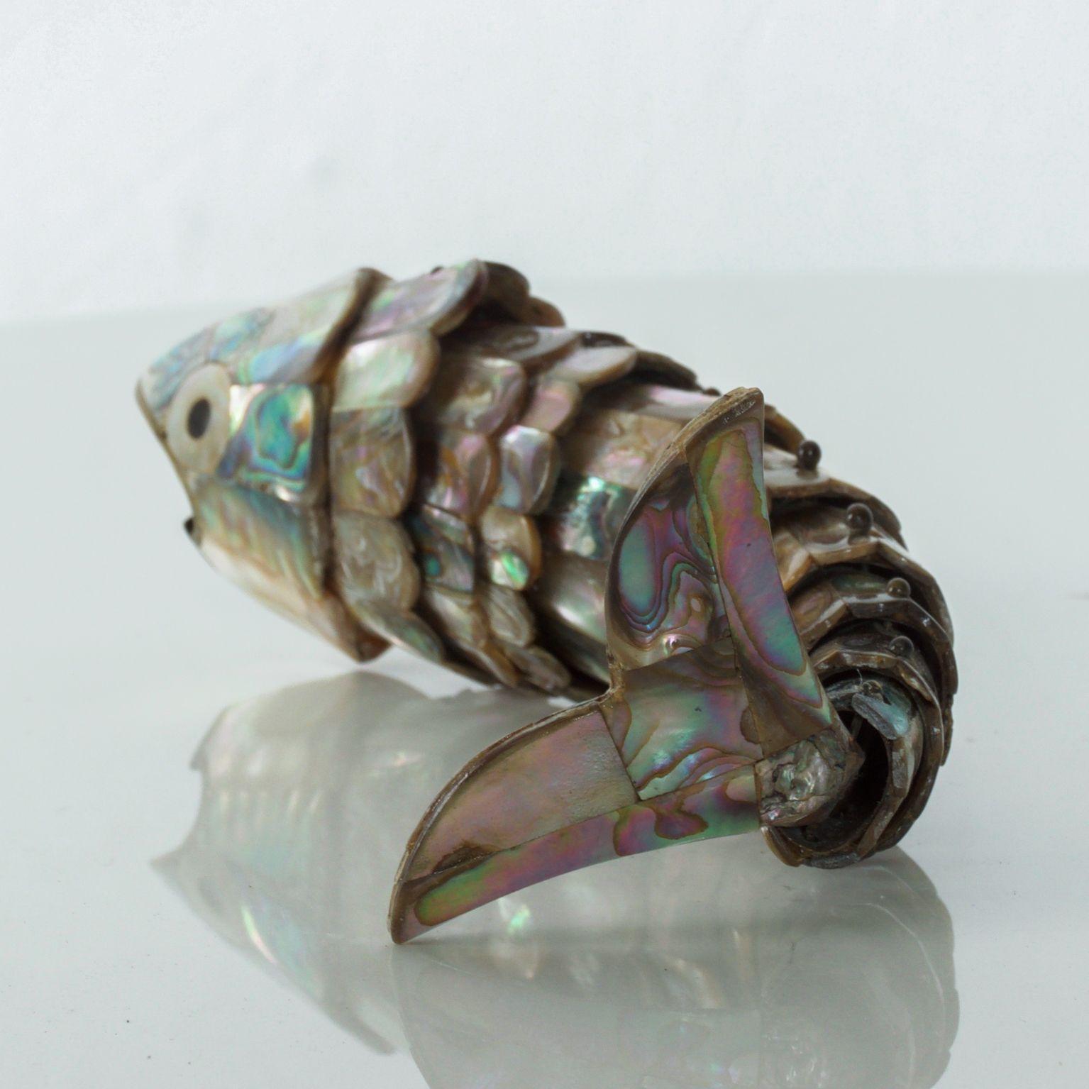 Fish Bottle Opener Abalone Brass by Los Castillo, Mexico, 1970s 3