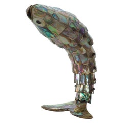 Fish Bottle Opener Abalone Brass by Los Castillo, Mexico, 1970s