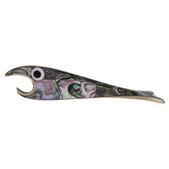 Fish Bottle Opener Abalone Seashell