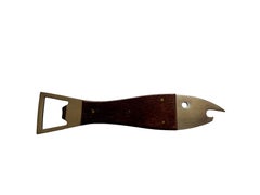 Fish bottle opener made of teak and stainless steel, Carl Auböck, 1950s, Austria