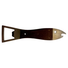 Fish bottle opener made of teak and stainless steel, Carl Auböck, 1950s, Austria