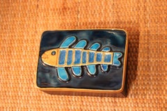 Fish Ceramic Box by Mithe Espelt, France, circa 1970
