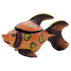 Boîte à bijoux céramique poisson  Fabriqué à la main en Afrique du Sud