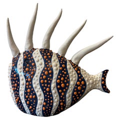 Decorative Orange fish, ceramic centerpiece. Handmade in Italy. Bespoke. 2025 Decorative Orange fish, ceramic centerpiece. Handmade in Italy. Bespoke. 2025