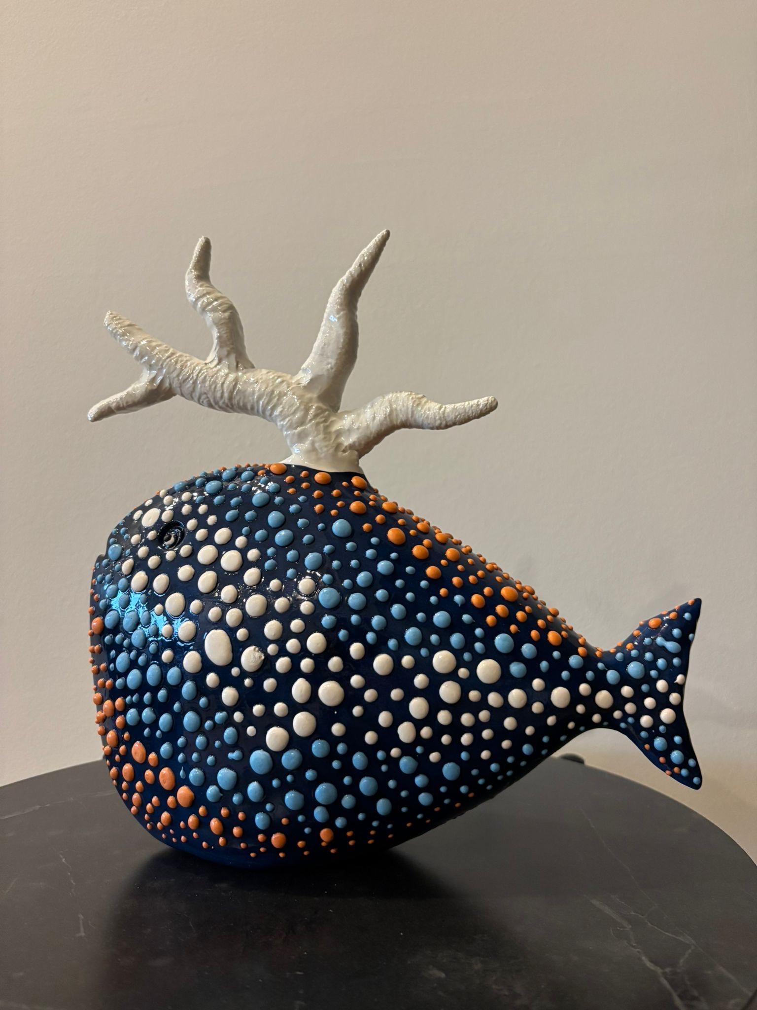 Céramique Poisson. Am designs/One en céramique. Fabriqué à la main en Italie, peint à la main. Sur mesure. 2025. en vente