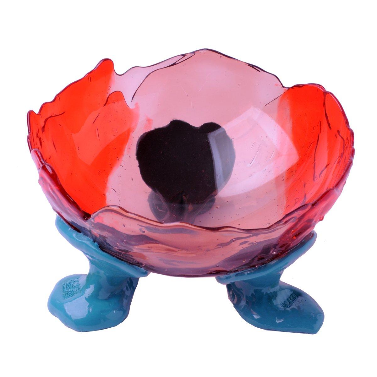 italien Fish Design - Vase Big Collina - Rose antique clair, rouge clair et océan mat en vente