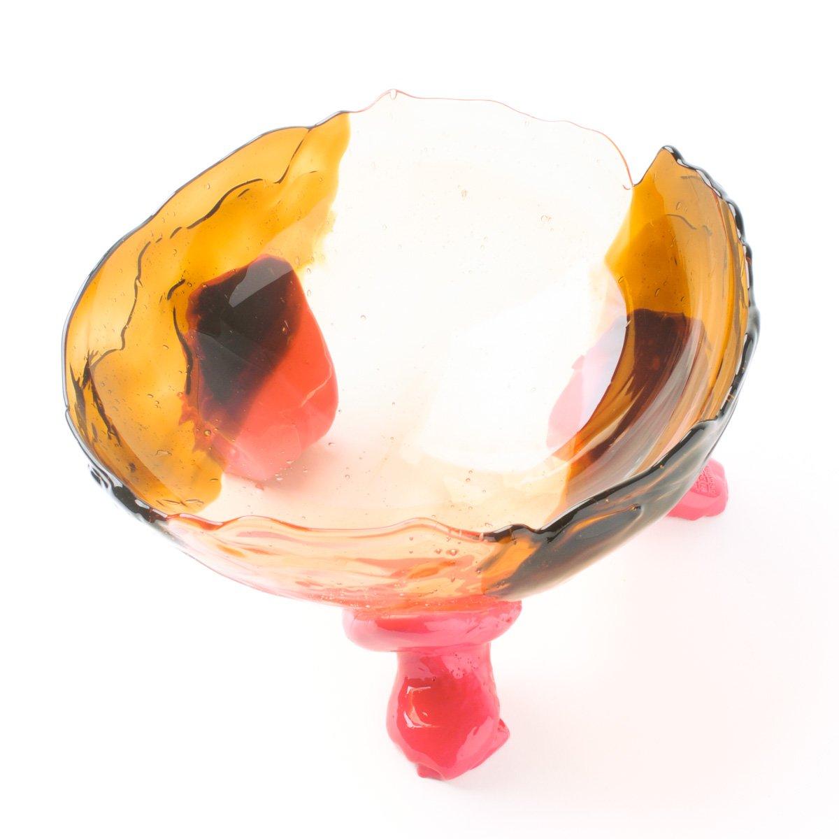 Arts and Crafts Fish Design - Vase Big Collina - Rubis clair, Brown clair et Fuchsia mat en vente