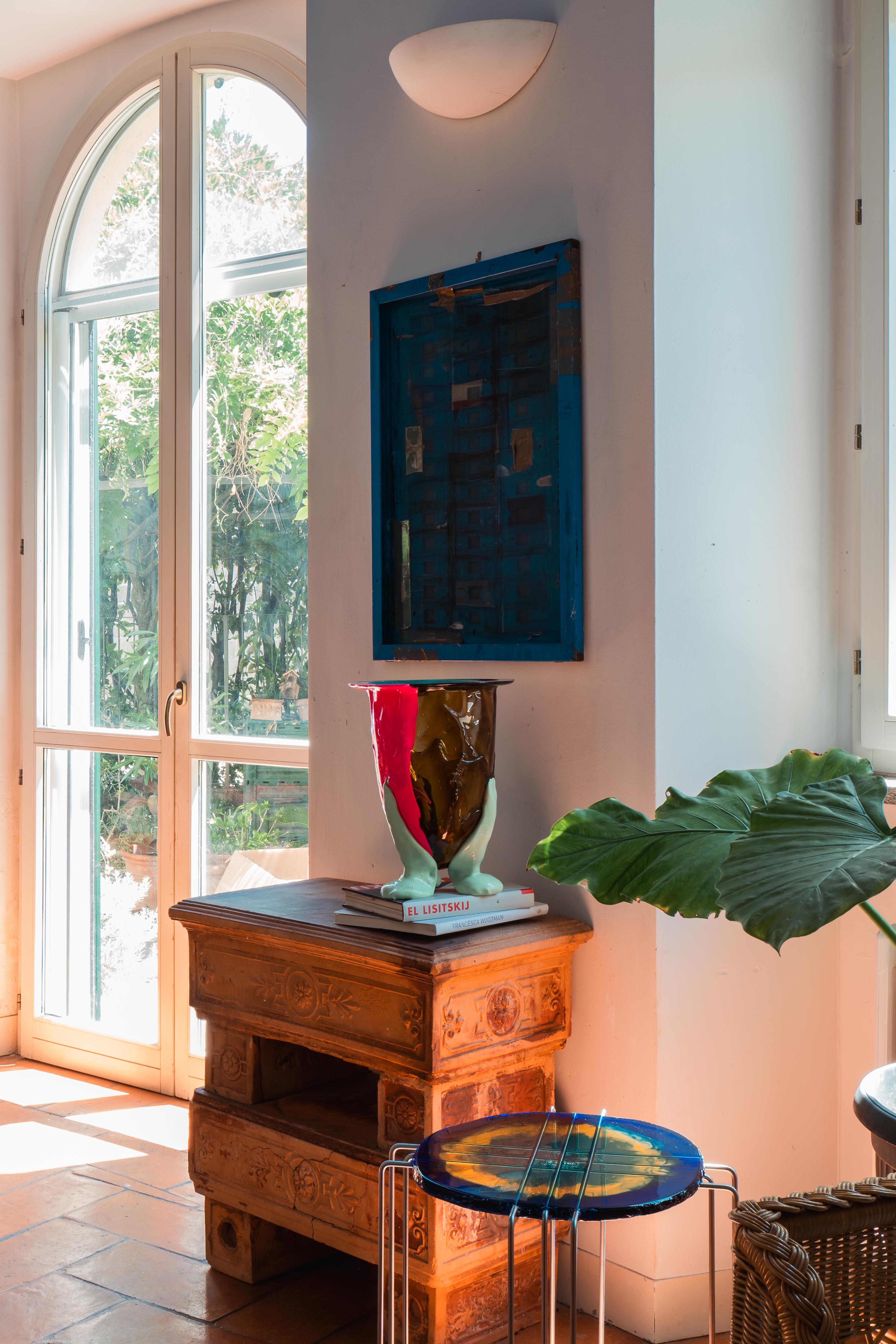 Fish Design Gaetano Pesce Amazonia Vase M Clear Aqua, Brown, Fluo Fuchsia, Mint in vendita 8